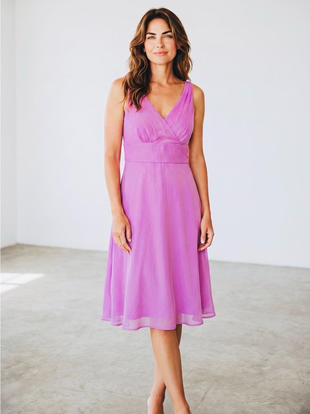 New J. Crew 100% Silk Sleeveless Crinkled Chiffon Pink Dress Size 12 Petite